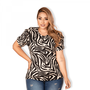 Polera Mujer Talla grande Animal print