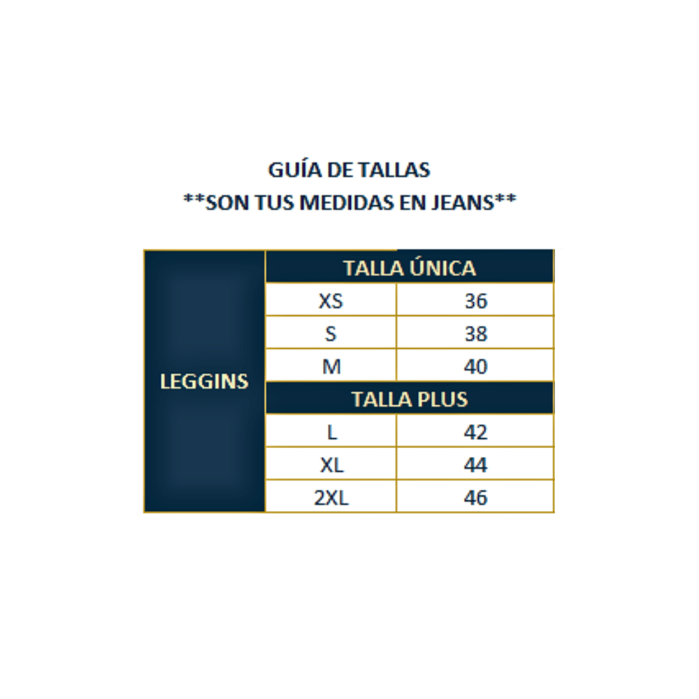 Leggins - Guía de tallas
