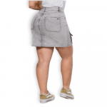Mini Falda Cargo Gris Talla Grande – Mezclilla Elasticada P17032165 - Imagen 4
