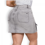 Mini Falda Cargo Gris Talla Grande – Mezclilla Elasticada P17032165 - Imagen 3