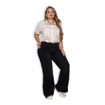 Jeans Wide Leg Negro Talla Grande – P22107137