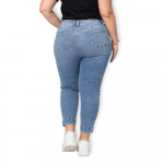 Jeans Capri Azul Claro Talla Grande – Detalle Único y Comodidad Total P2225823 - Imagen 4
