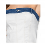 Blusa Strapless en Mezclilla Bicolor – Diseño que Realza tu Estilo T03045712 - Imagen 2